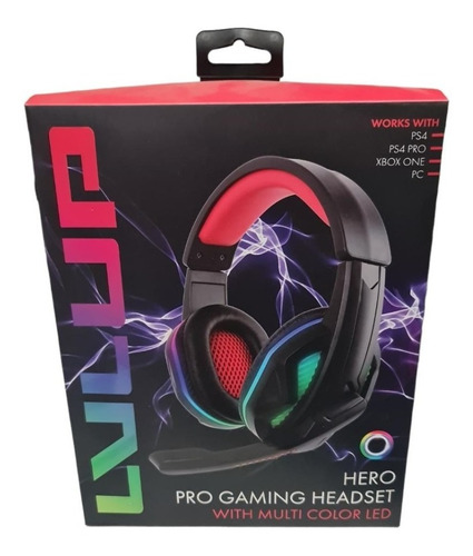 Audifonos Gamer Hero Pro Gaming Head Set Level Up Color Negro Color De La Luz Multicolor