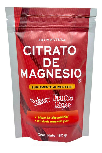 Citrato De Magnesio En Polvo Frutos Rojos 150 Grs Joy Natura