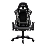 Yeyian Silla Gamer Ryuji Snow Camouflage 150kg, Negro/blanco