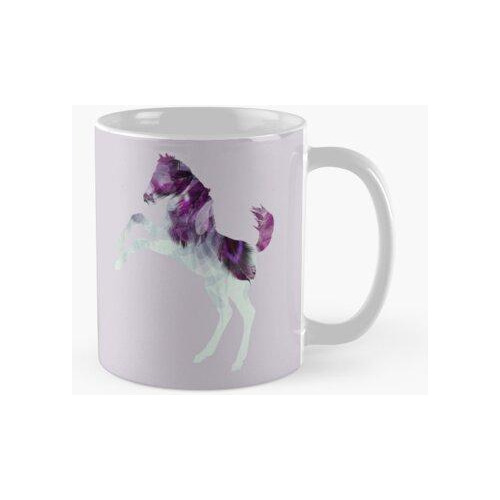 Taza Patrón De Plumas De Pavo Real De Caballo Mustang Calida