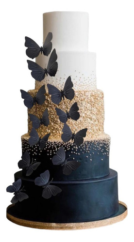 Mariposas Negra Decoración Pastel Cup Cake Cumpleaños Hombre