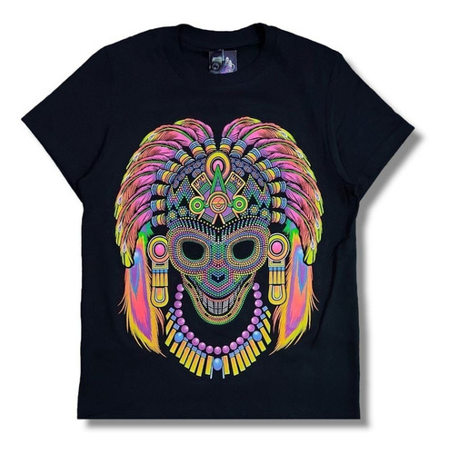 Playera Calavera Cráneo Dia De Muertos Unisex Neón