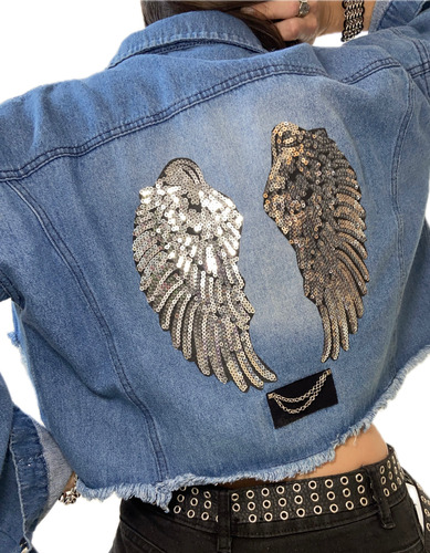 Campera Chaqueta De Jeans Customizada Con Tachas Y Apliques.