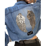 Campera Chaqueta De Jeans Customizada Con Tachas Y Apliques.