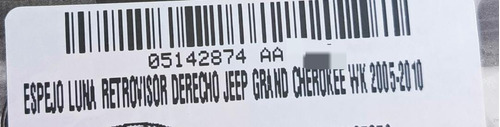 Espejo Luna Retrovisor Derecho Jeep Grand Cherokee Wk 08/10 Foto 3