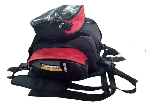 Bolso Tanque& Mochila Tour Std 18 L Ridercraft Rojo Combin.