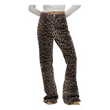Pantalones De Pata Ancha Con Estampado De Leopardo Paramujer