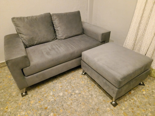 Sillón Confor 1,50 X 0,80 Pana Gris Nikel.camastro De Regalo