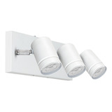 Lampara Aplique Pared Moderno Cily 3 Luces Cilindro Movil Blanco Gioluce