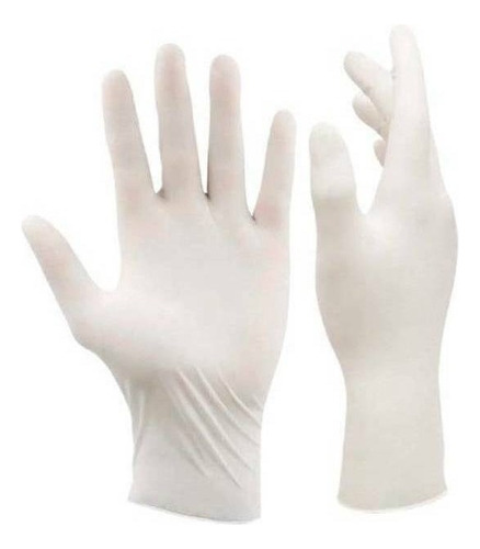 Guantes Descartables Euromix Examinación Color Blanco Talle S De Látex Con Polvo X 100 Unidades