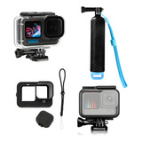 Kit Caixa Cases E Bastão P/ Gopro Hero 9/10/11/12 Black