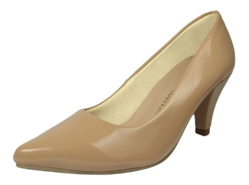 Scarpin Salto Baixo Fino Luiza Sobreira Verniz Nude Mod4064