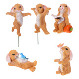 Enfeite De Coelho Bunny Topper Em Miniatura, 5 Peças