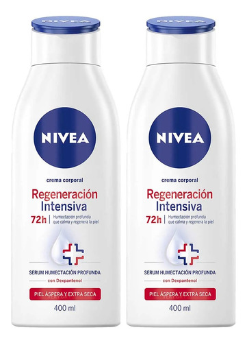 2 Crema Nivea Regeneración Intensiva Piel Extra Seca 400ml