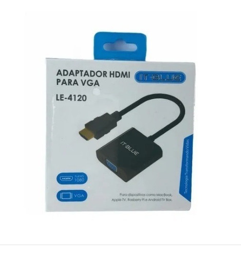 Cabo Adaptador Conversor Hdmi Para Vga Com Audio Pc Xbox Ps3