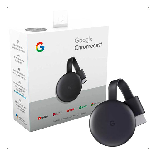 Google Chromecast 3ª Geração Streaming Full Hd Carvão Preto