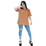 Remeron Oversize Largo Grande Liso Remera Amplia Manga Corta