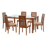 Juego De Comedor Barcelona 160x100 Silla Tenerife Cuero 