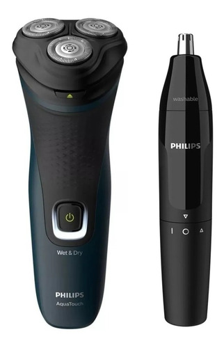 Combo Afeitadora Philips S1121 + Recortador De Nariz Nt1620