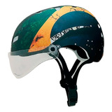 Capacete Kraft Bike Brasil Com Viseira Cristal Cor Preto Tamanho M