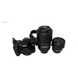  Nikon Kit D3400 + Lente 18-55mm + Lente 55-300mm