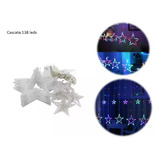 Cascata 138leds 8funções Pisca Pisca Estrela Decoração Natal Cor Das Luzes Colorido 110v