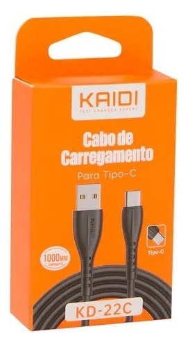 Kd-22c Cabo Usb Tipo C 2.4a 1m Kaidi