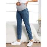 Jeans Maternales Cintura Elástica Mom Jeans