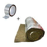 Lã Rocha 9,6 M² Metalizada 2,5cm + Fita Isolamento Acustico