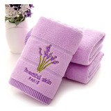 Toalla Bordada De Algodón Y Lavanda, Toalla Facial De Mano