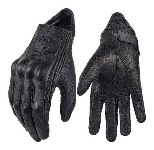 Guantes Moto Retro Piel Hombre Mujer Verano