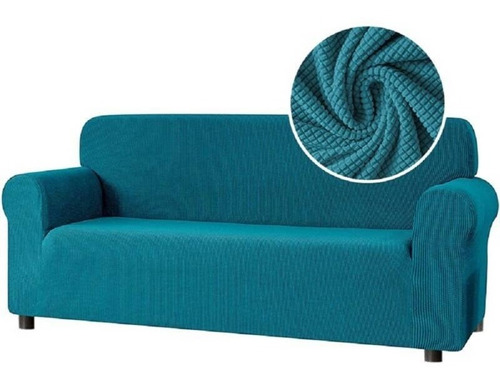 Funda Gruesa De Tela Cuadrille, Para Sofa 4 Cuerpo Unicolor 