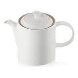 Bule Grande Le Creuset Em Cerâmica Premium 1,3l Utensilios Cor Branco