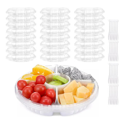 25 Unidades Domo Botanero Charola Plato Desechable Transpare