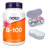 Vitamina B-100 Now Foods Complexo B 100cáps + Porta Cápsulas