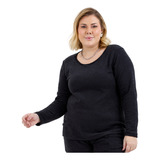 Blusa Plush Térmica Feminina Moda Inverno Plus Size 20424a