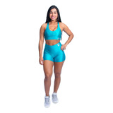 Conjunto Academia 3d Feminino Top Fitness + Shorts Poliamida