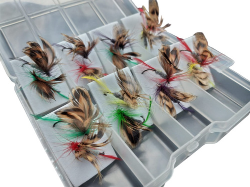 Kit 16 Moscas Surtidas Pesca Fly Cast Ninfas Truchas