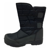 Bota Pre Ski Impermeable Cierre Nieve Frio Suela Goma Negro