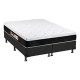 Cama Box Queen: Colchão D45 Castor Black E White Air+base C