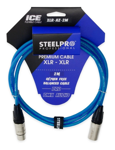 Cable Xlr 2m Balanceado Profesional Macho - Hembra Steelpro