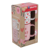 Pack 2 Tazas De Cerámica Crown Baccara + Galletas Macma 62 G Color Rosa Friendship