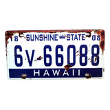 Placa De Carro Retrô Vintage Aço - Hawaii