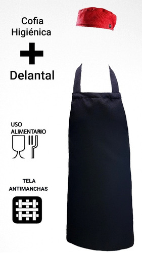 Cofia Higienica + Delantal Cocina Gastronomia - Antimancha