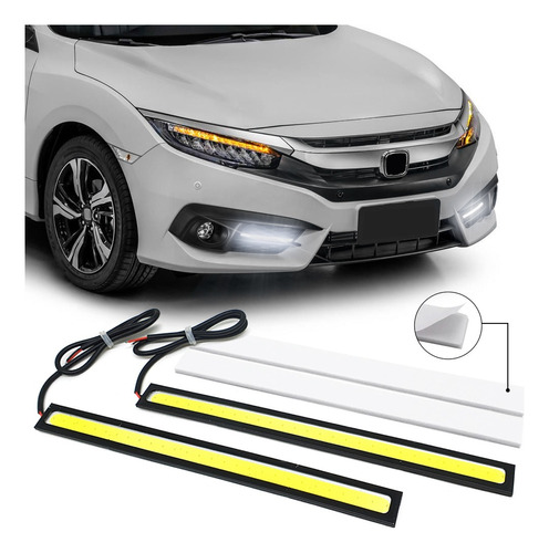 Par Barra Led Drl Auxiliar Luz Diurna Hrv Hr-v 2019 Branco