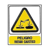 Cartel Peligro Riesgo Caustico 40x45 Cm Señalización