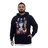 Blusa Moletom Liga Da Justiça Com Capuz Sideway Preto