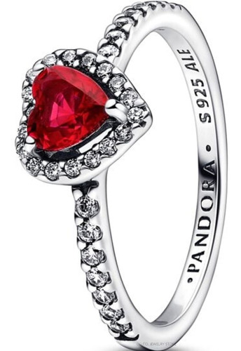 Pandora Anillo Corazón Elevado Rojo + Set De Accesorios