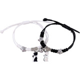 Pulsera Para Parejas Distancia Yin Yang Gatos 2 En 1