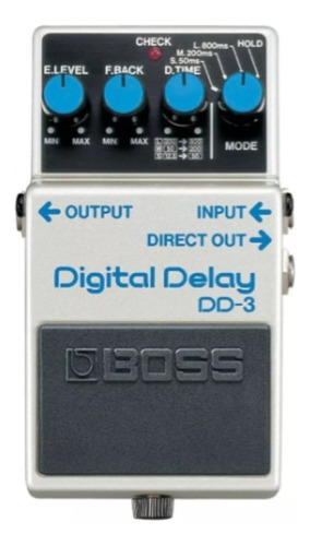 Pedal Boss Digital Delay Dd-3 Branco Para Guitarra E Baixo